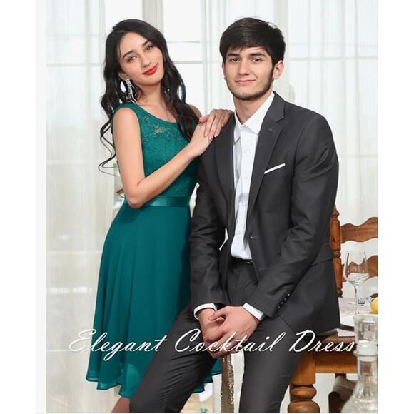 Women's 2XL Bell Sleeve Cocktail Modest Dress GREEN - Picture 3 of 6